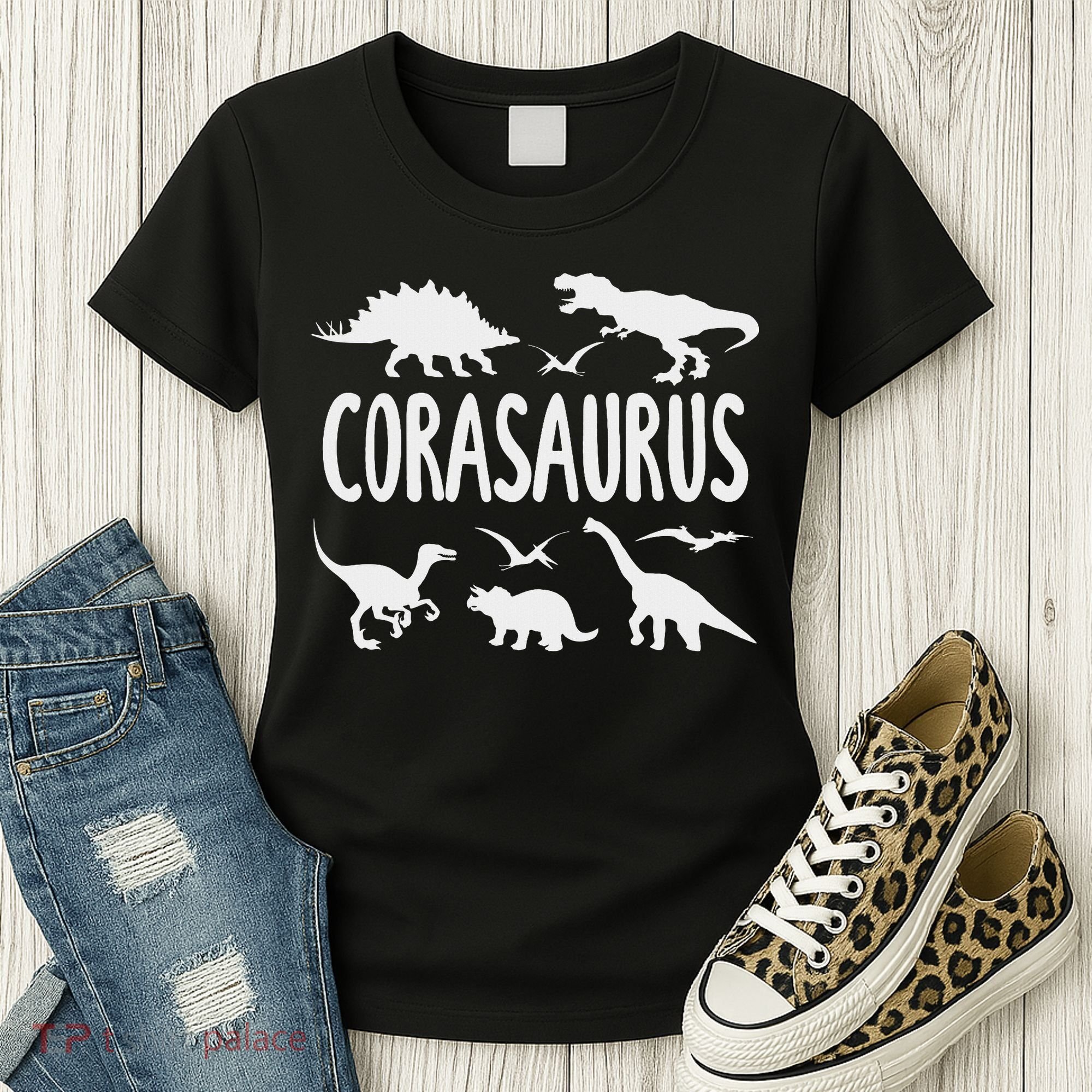 Dinosaur T Rex Cora Corasaurus Dino Name Women's T-Shirt