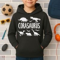 Dinosaur T Rex Cora Corasaurus Dino Name Kids Hoodie thumb 2