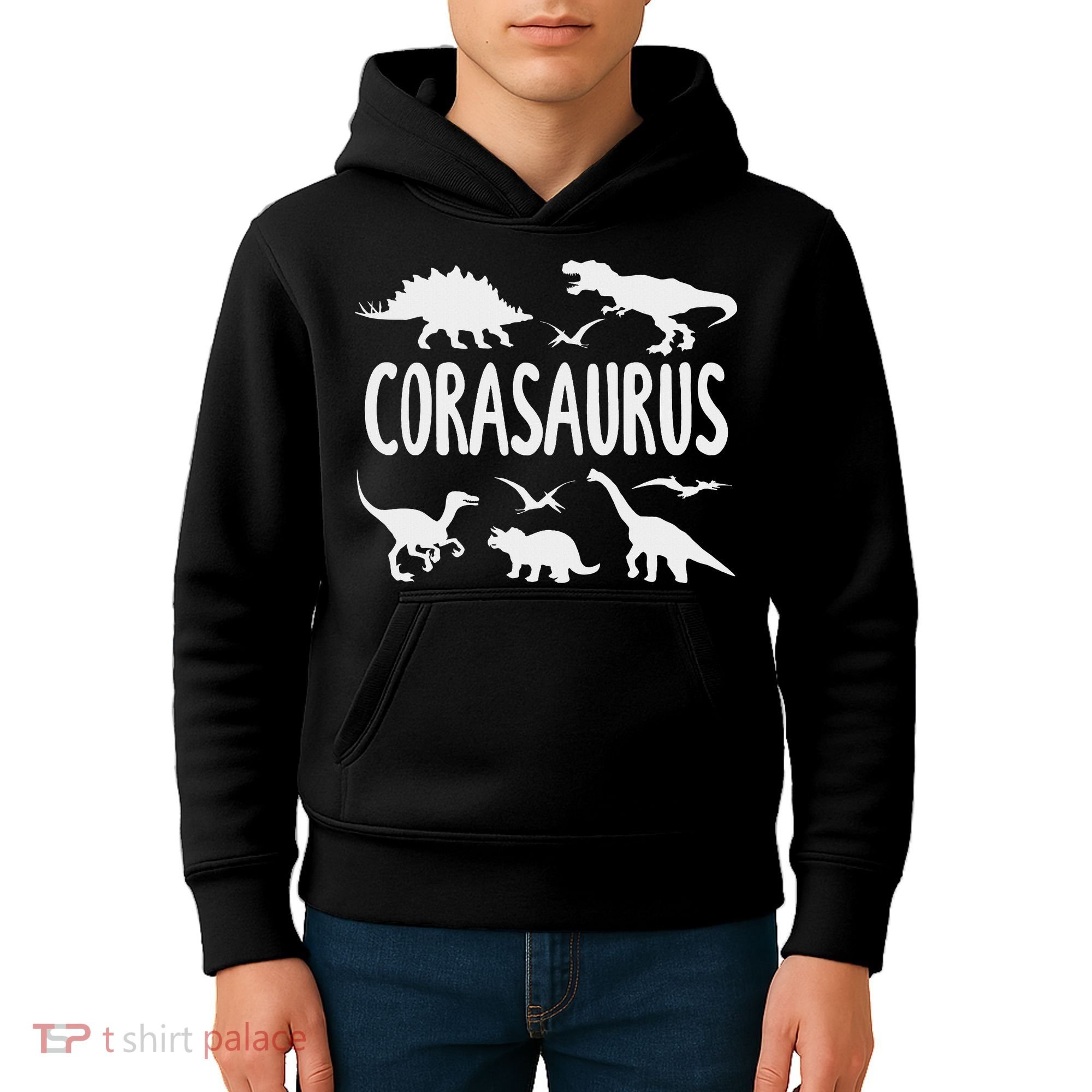 Dinosaur T Rex Cora Corasaurus Dino Name Kids Hoodie