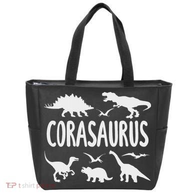 Dinosaur T Rex Cora Corasaurus Dino Name Tote Bag