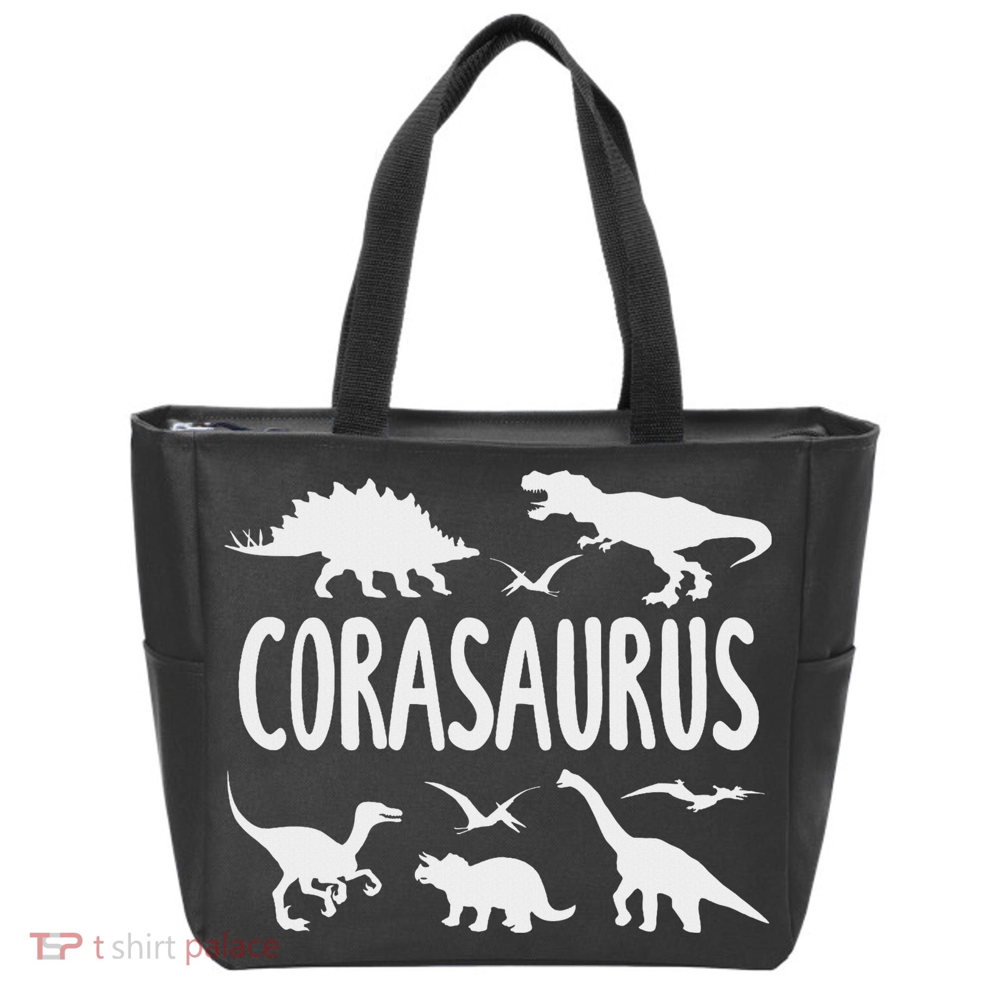 Dinosaur T Rex Cora Corasaurus Dino Name Tote Bag