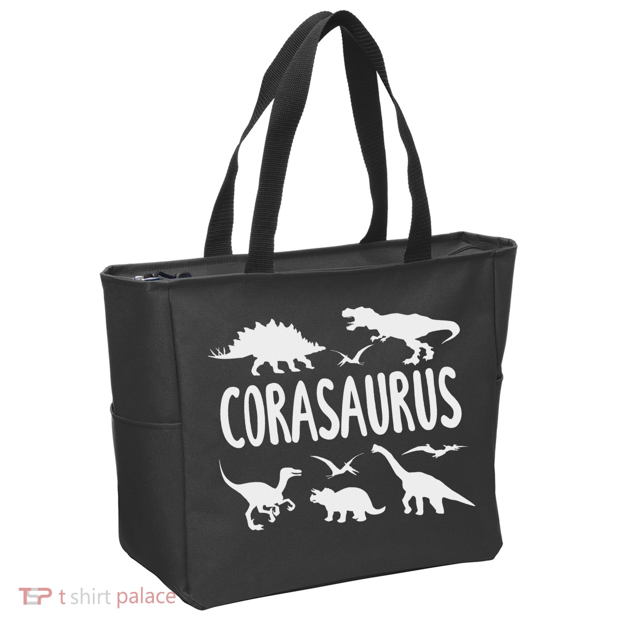 Dinosaur T Rex Cora Corasaurus Dino Name Tote Bag