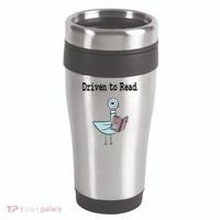 Driven To Read Pigeon Library Book Lover 16oz Travel Tumbler thumb 0