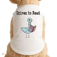 Driven To Read Pigeon Library Book Lover Doggie Tank thumb 0