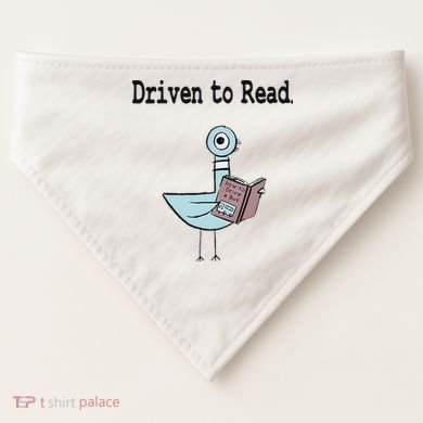 Driven To Read Pigeon Library Book Lover USA-Made Doggie Bandana