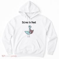 Driven To Read Pigeon Library Book Lover Hoodie thumb 0