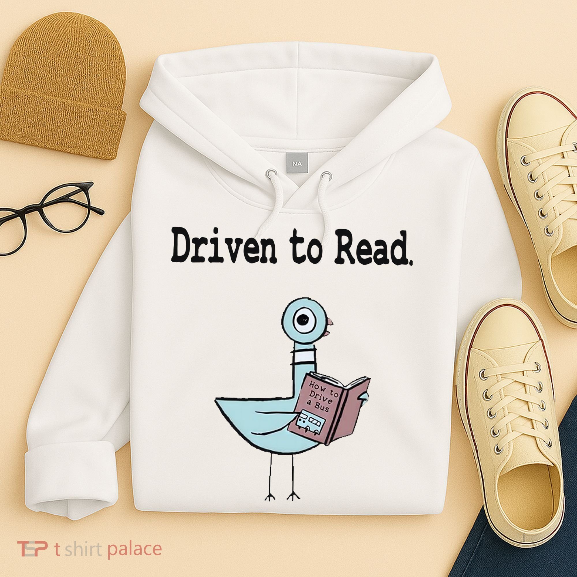Driven To Read Pigeon Library Book Lover Hoodie