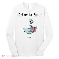 Driven To Read Pigeon Library Book Lover Long Sleeve Shirt thumb 0