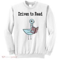 Driven To Read Pigeon Library Book Lover Sweatshirt thumb 0