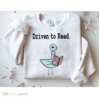 Driven To Read Pigeon Library Book Lover Sweatshirt thumb 2