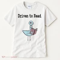 Driven To Read Pigeon Library Book Lover Tall T-Shirt thumb 0