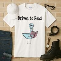 Driven To Read Pigeon Library Book Lover Tall T-Shirt thumb 3