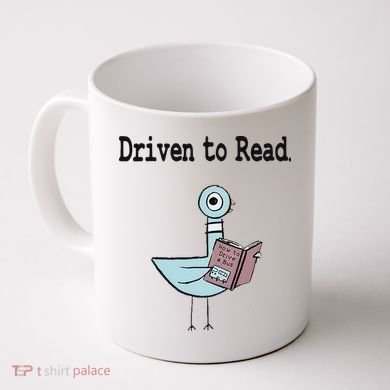 Driven To Read Pigeon Library Book Lover Coffee Mug