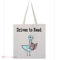 Driven To Read Pigeon Library Book Lover Tote Bag thumb 0