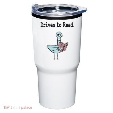 Driven To Read Pigeon Library Book Lover Tumbler