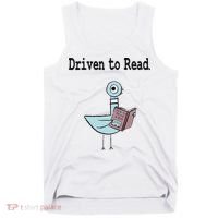 Driven To Read Pigeon Library Book Lover Tank Top thumb 0