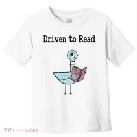 Driven To Read Pigeon Library Book Lover Toddler T-Shirt thumb 0