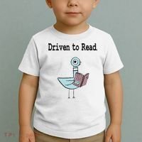 Driven To Read Pigeon Library Book Lover Toddler T-Shirt thumb 2
