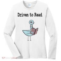 Driven To Read Pigeon Library Book Lover Women's Long Sleeve Shirt thumb 0
