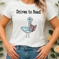 Driven To Read Pigeon Library Book Lover Women's T-Shirt thumb 2