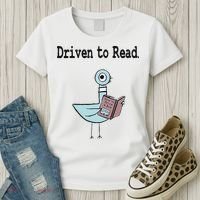 Driven To Read Pigeon Library Book Lover Women's T-Shirt thumb 3