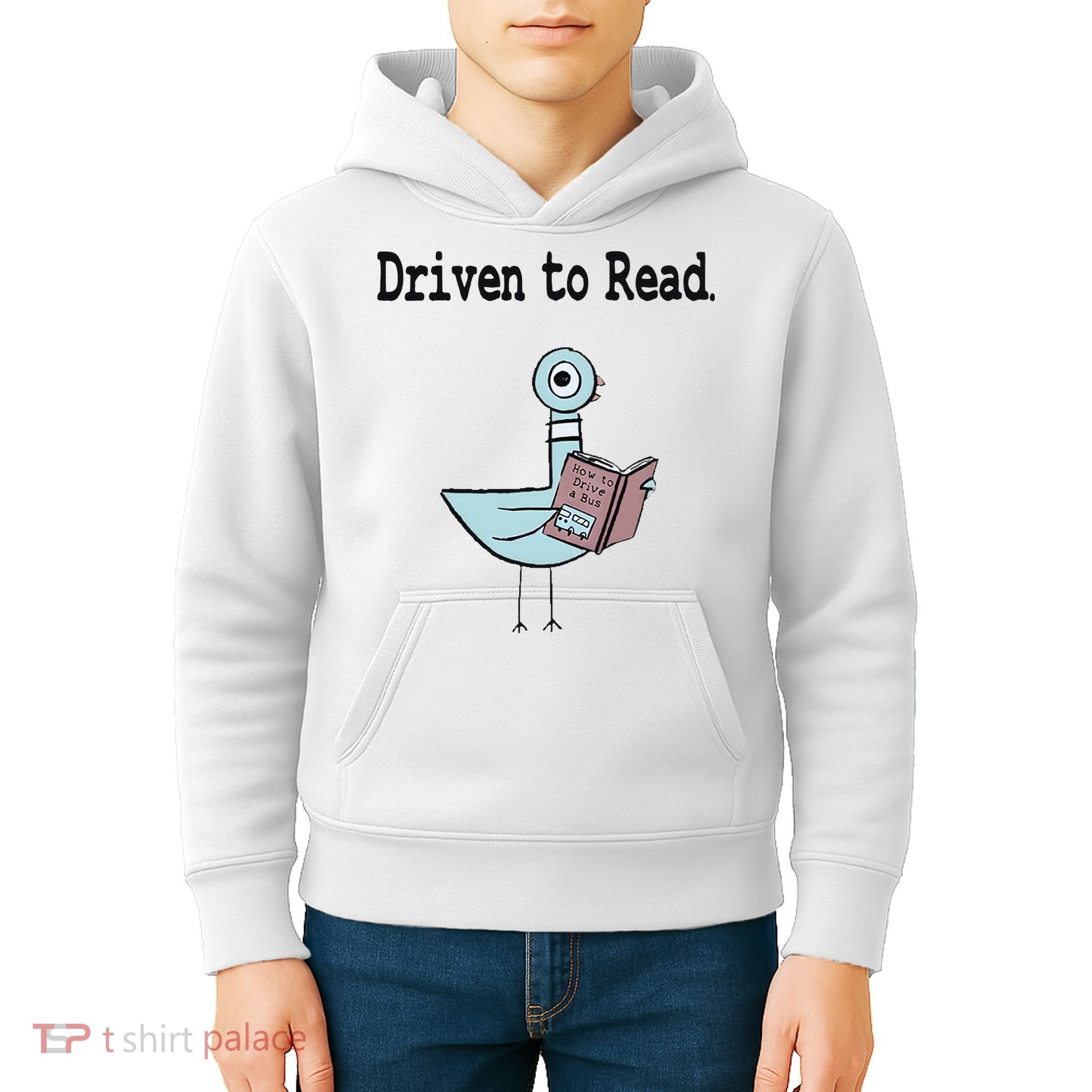 Driven To Read Pigeon Library Book Lover Kids Hoodie