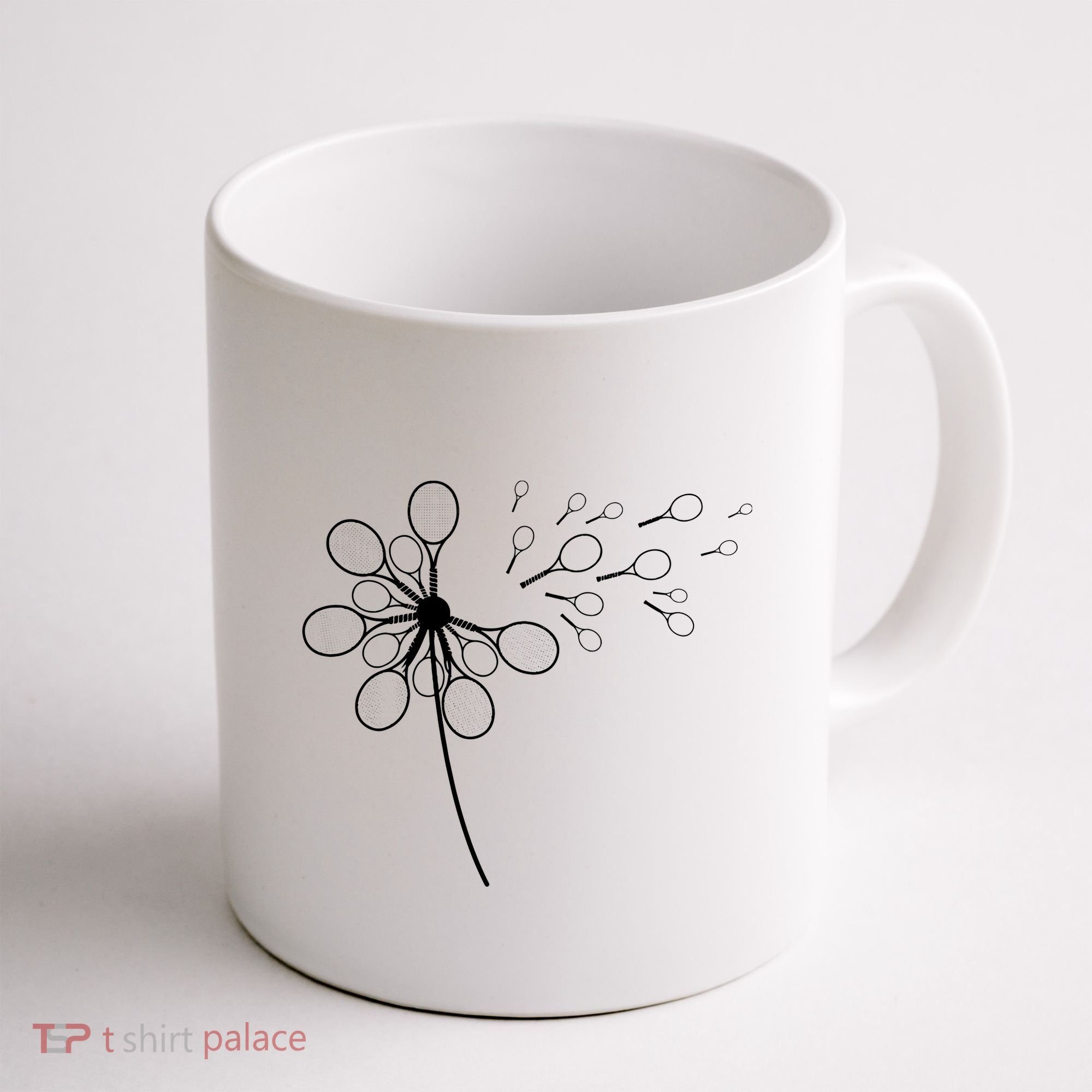 Dandelion Tennis Racket Shirts For Tennis Player Coffee Mug