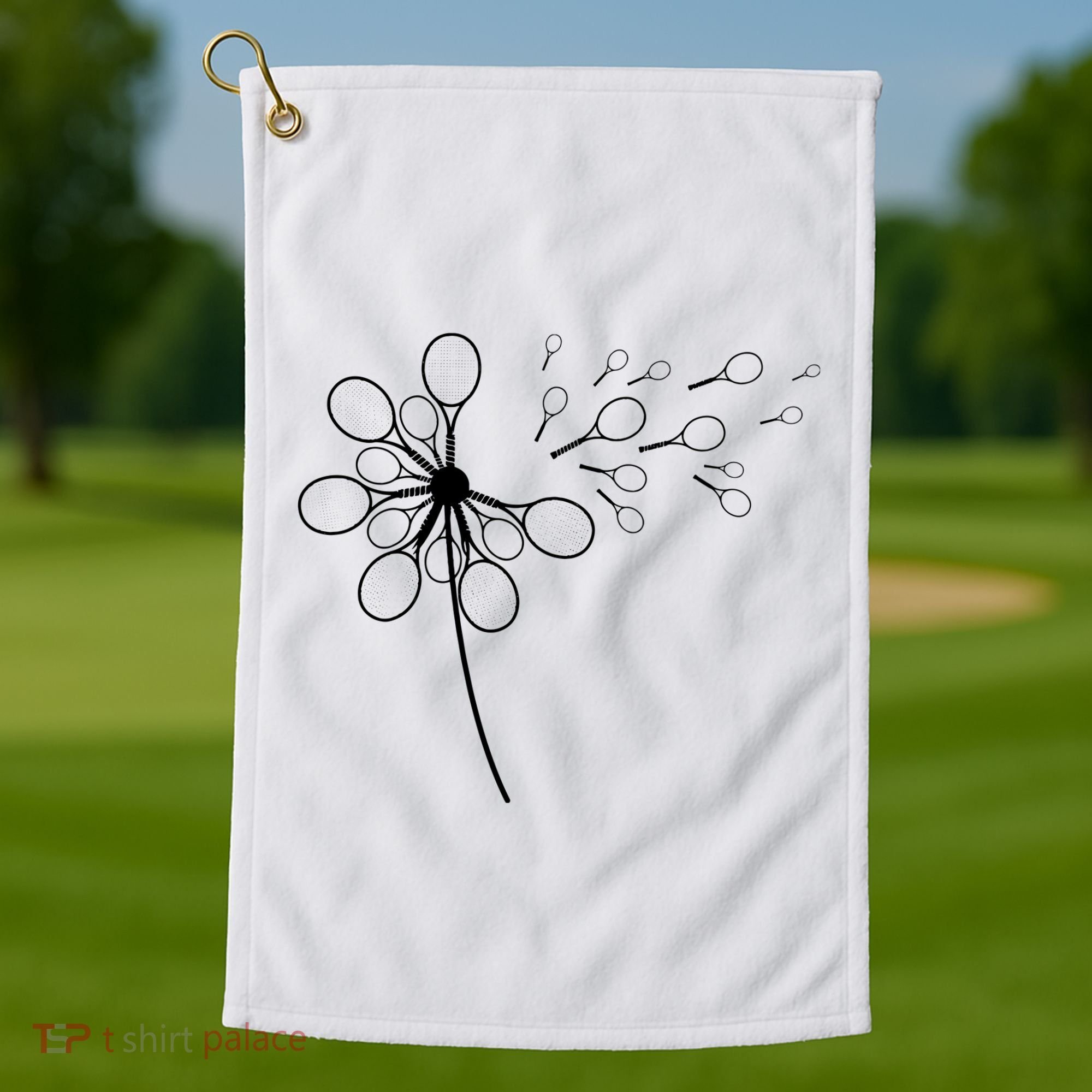 Dandelion Tennis Racket Shirts For Tennis Player Golf Towel