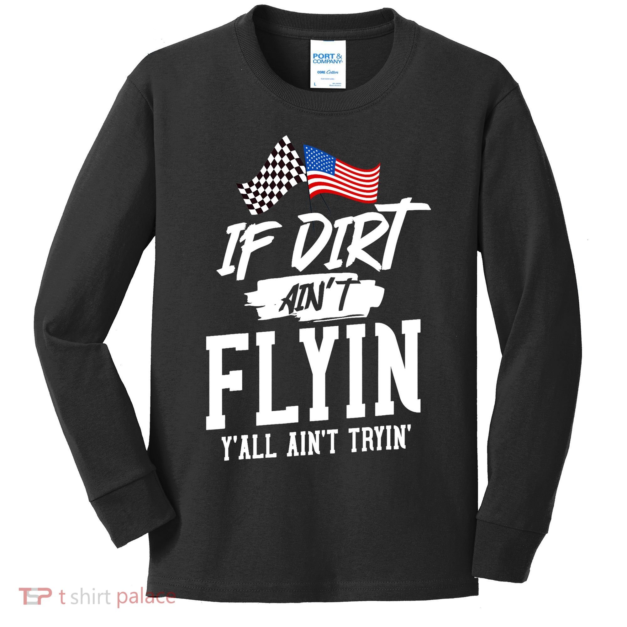 Dirt Track Racing Sprint Car Racing Kids Long Sleeve Shirt