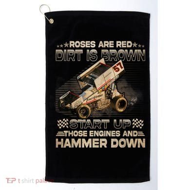 Dirt Track Racing Champion Sprint Car Golf Towel