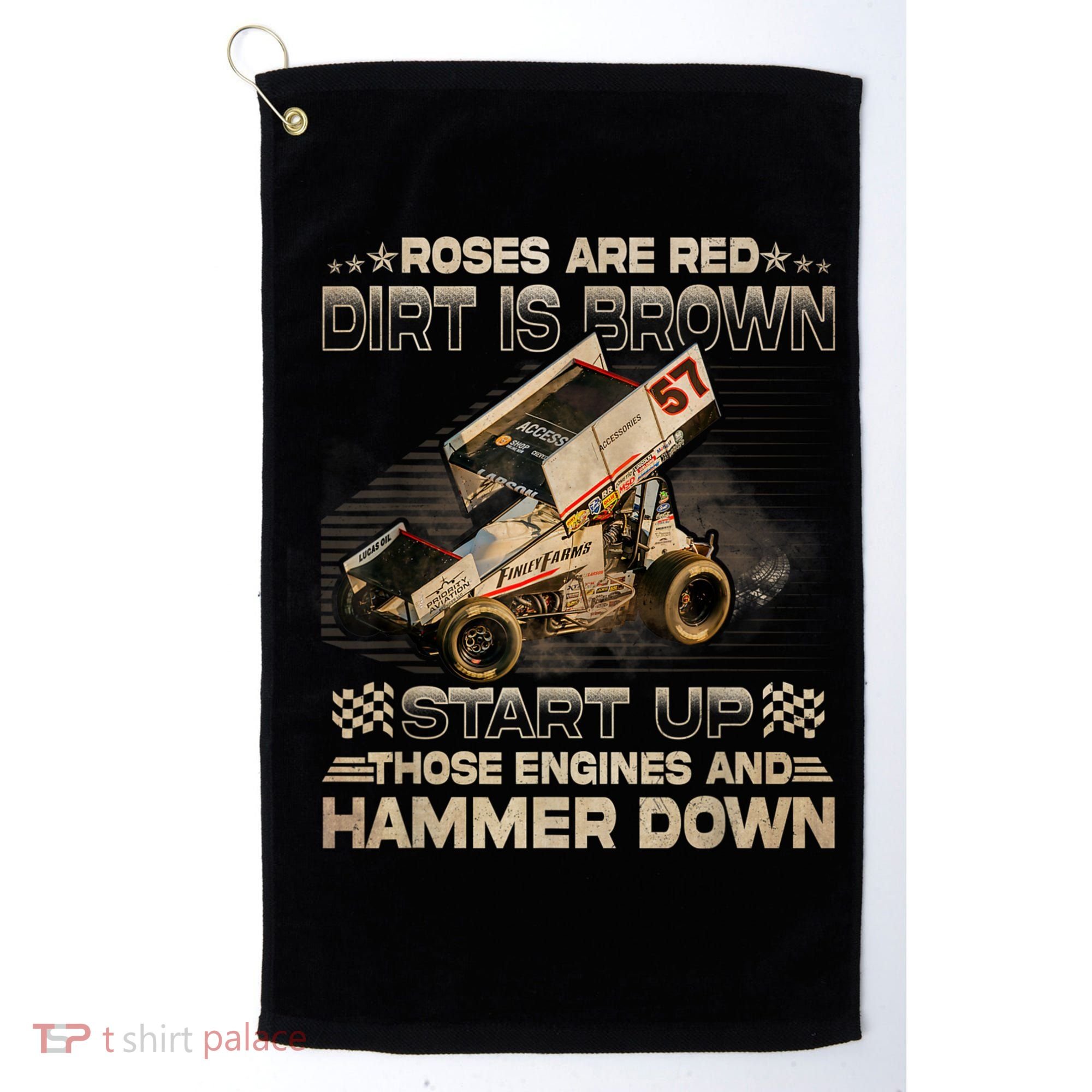 Dirt Track Racing Champion Sprint Car Golf Towel