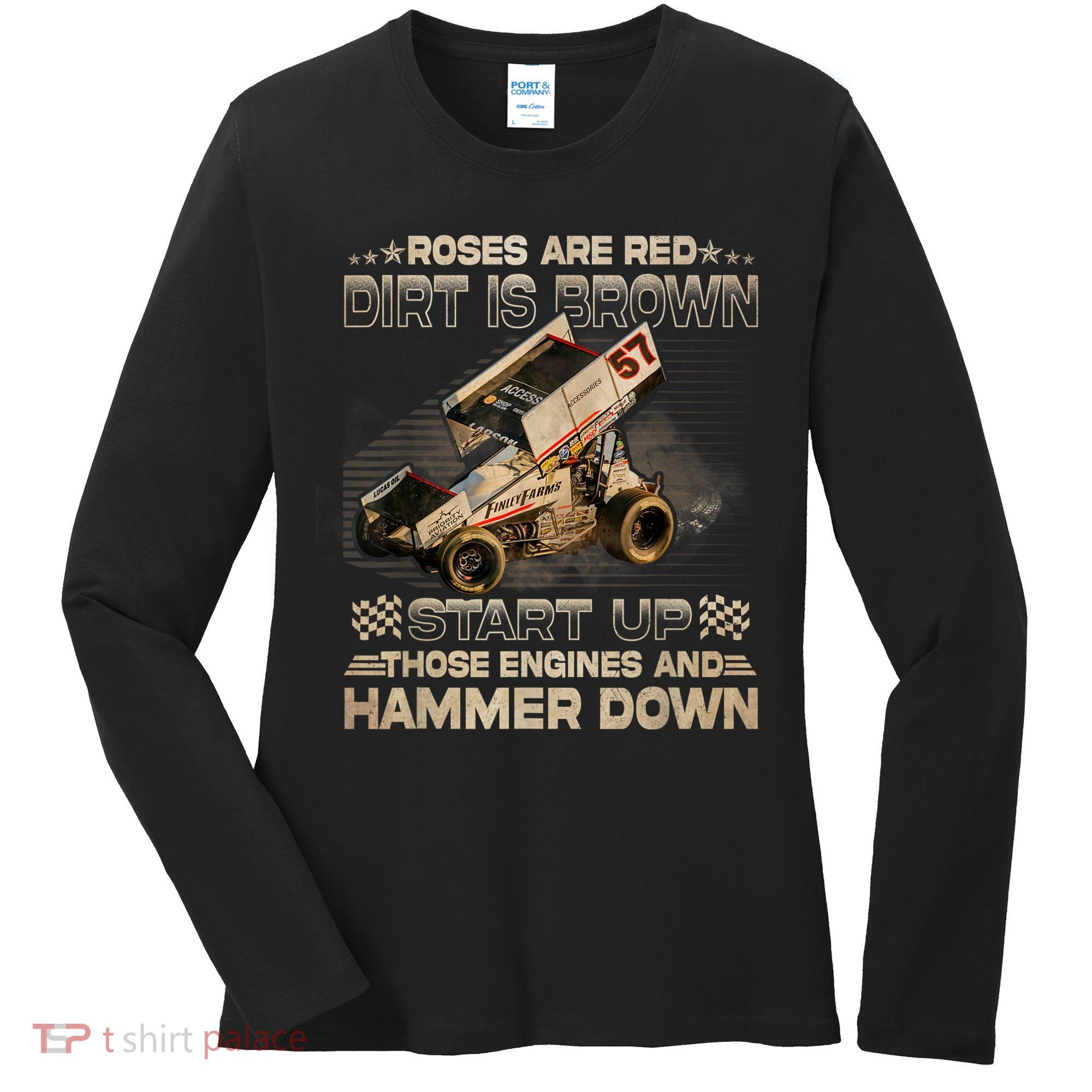 Dirt Track Racing Champion Sprint Car Women's Long Sleeve Shirt