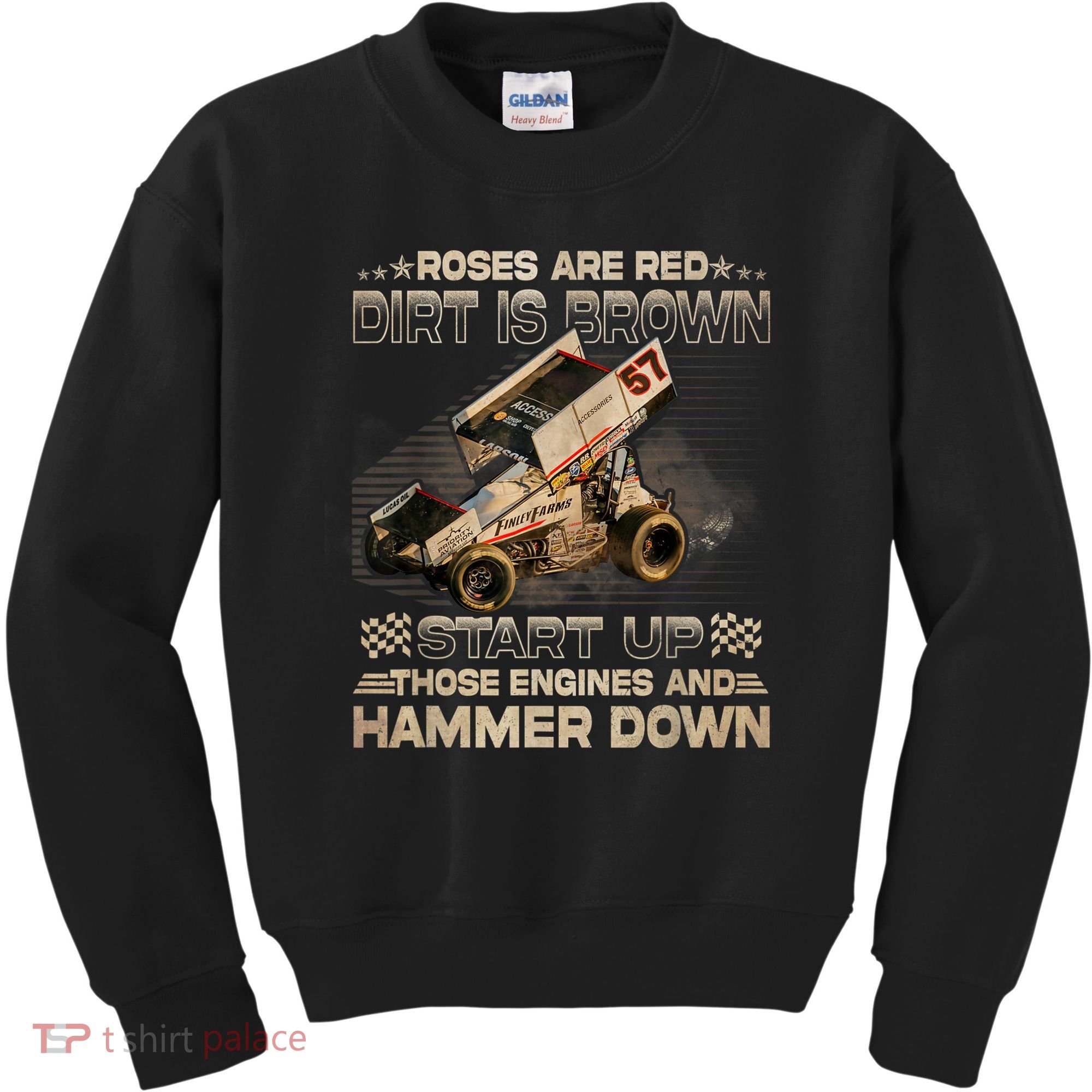 Dirt Track Racing Champion Sprint Car Kids Sweatshirt