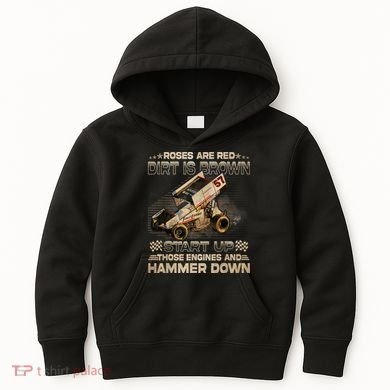 Dirt Track Racing Champion Sprint Car Kids Hoodie