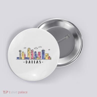 Dallas Texas Skyline Vintage Dallas Tx Button