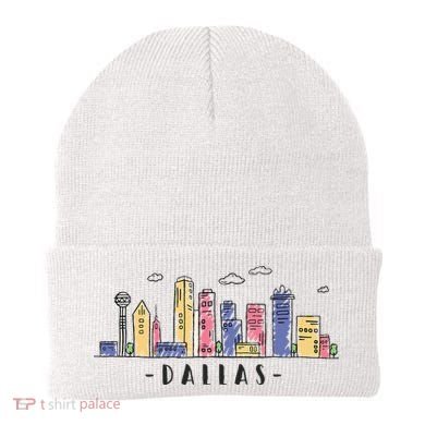 Dallas Texas Skyline Vintage Dallas Tx Beanie