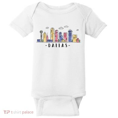 Dallas Texas Skyline Vintage Dallas Tx Baby Bodysuit