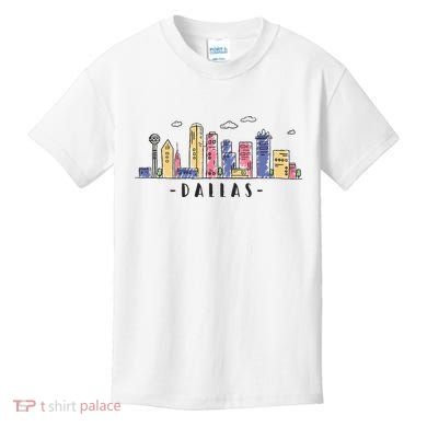 Dallas Texas Skyline Vintage Dallas Tx Kids T-Shirt