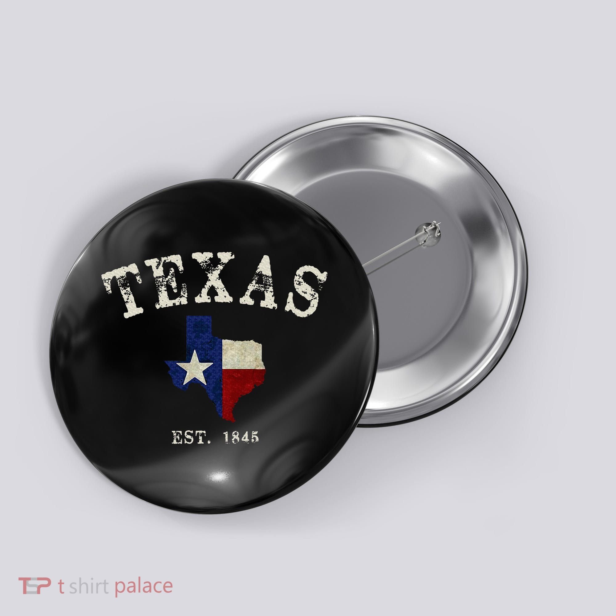 Distressed Texas State Flag Map Button