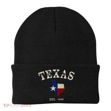 Distressed Texas State Flag Map Beanie
