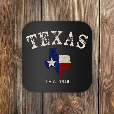 Distressed Texas State Flag Map Coaster