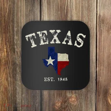Distressed Texas State Flag Map Coaster