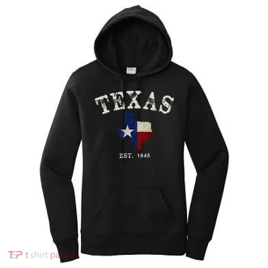 Distressed Texas State Flag Map Women's Hoodie