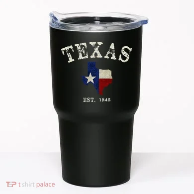 Distressed Texas State Flag Map Tumbler