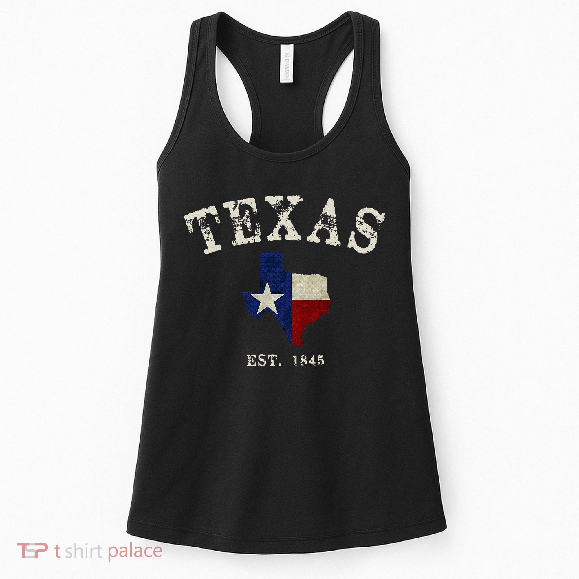Distressed Texas State Flag Map Women's Tank Top
