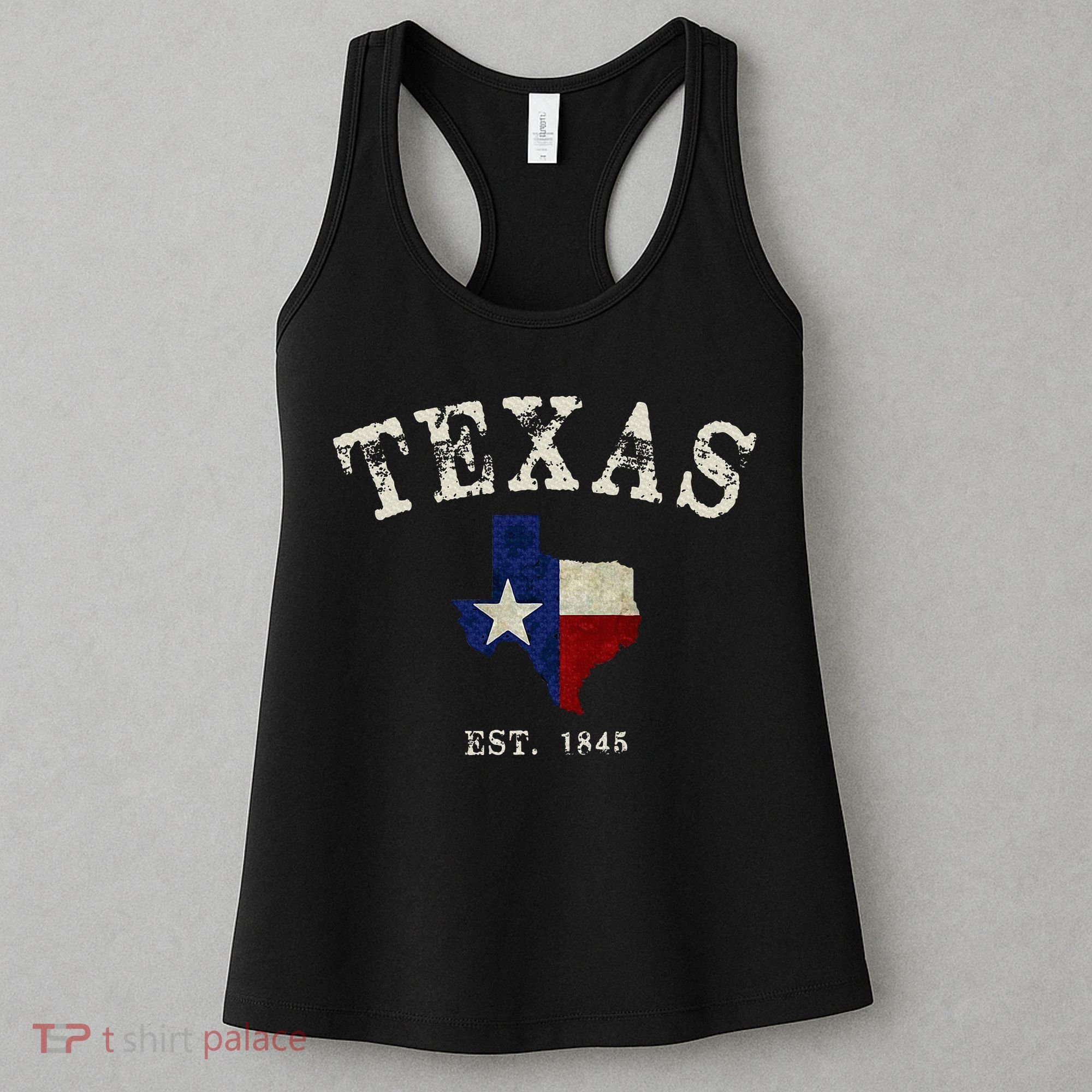 Distressed Texas State Flag Map Women's Tank Top