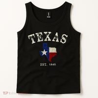 Distressed Texas State Flag Map Tank Top thumb 2