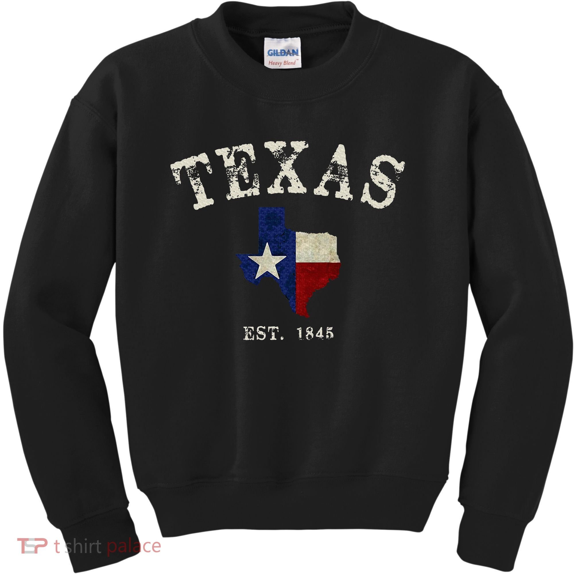 Distressed Texas State Flag Map Kids Sweatshirt