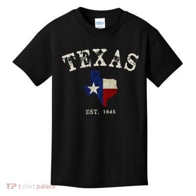 Distressed Texas State Flag Map Kids T-Shirt