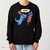 Damn TRex Short Hands Firecracker Funny Firework 4th Of July Women's Sweatshirt thumb 0